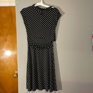 Black with white polka dots dress